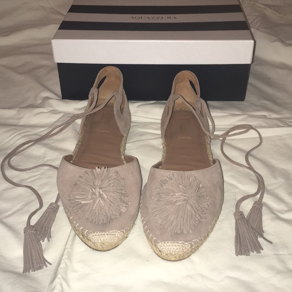 AQUAZZURA | Caffe’ Latte Sunshine Espadrille Flat